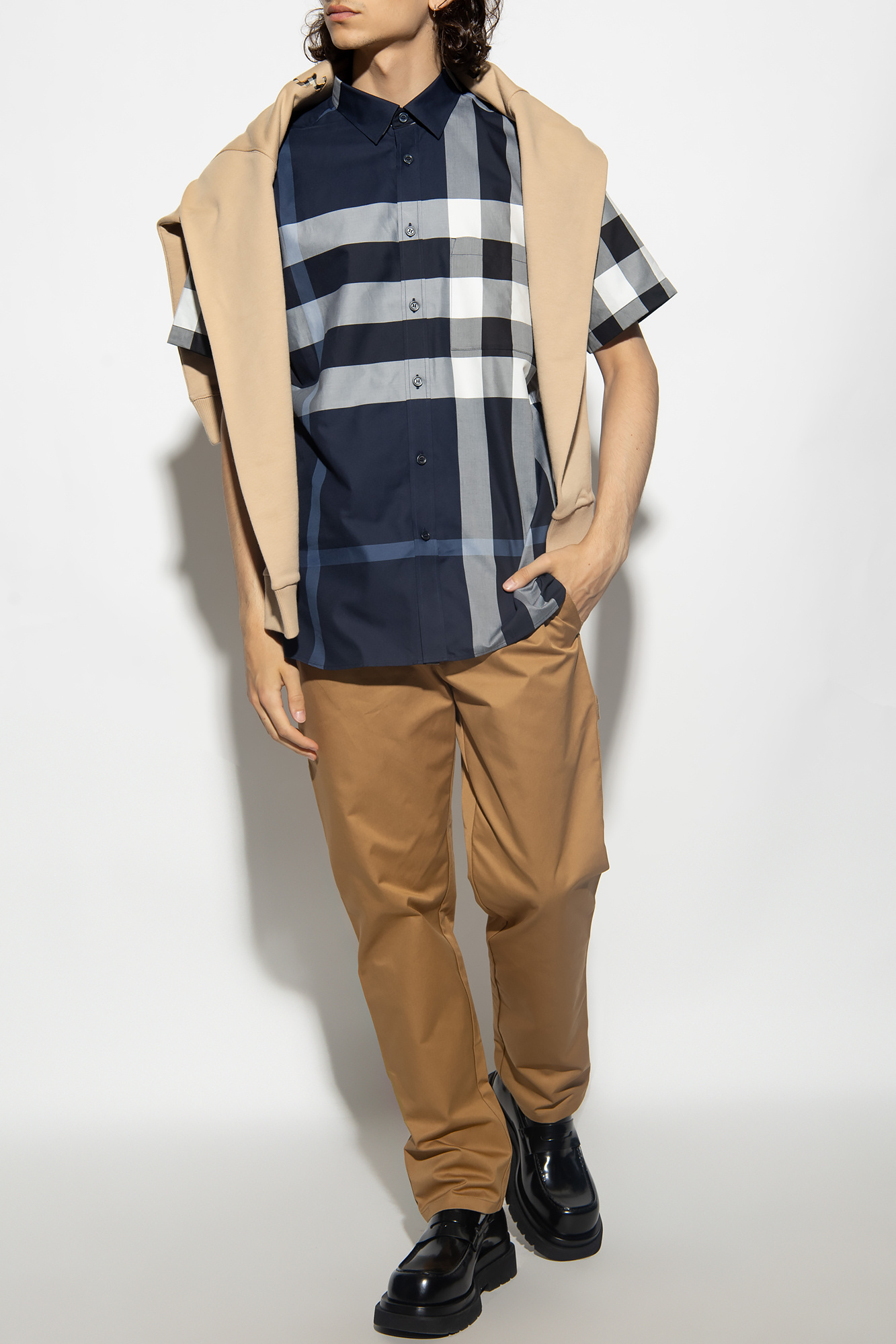 dress with logo burberry bear dress light porcelain blue